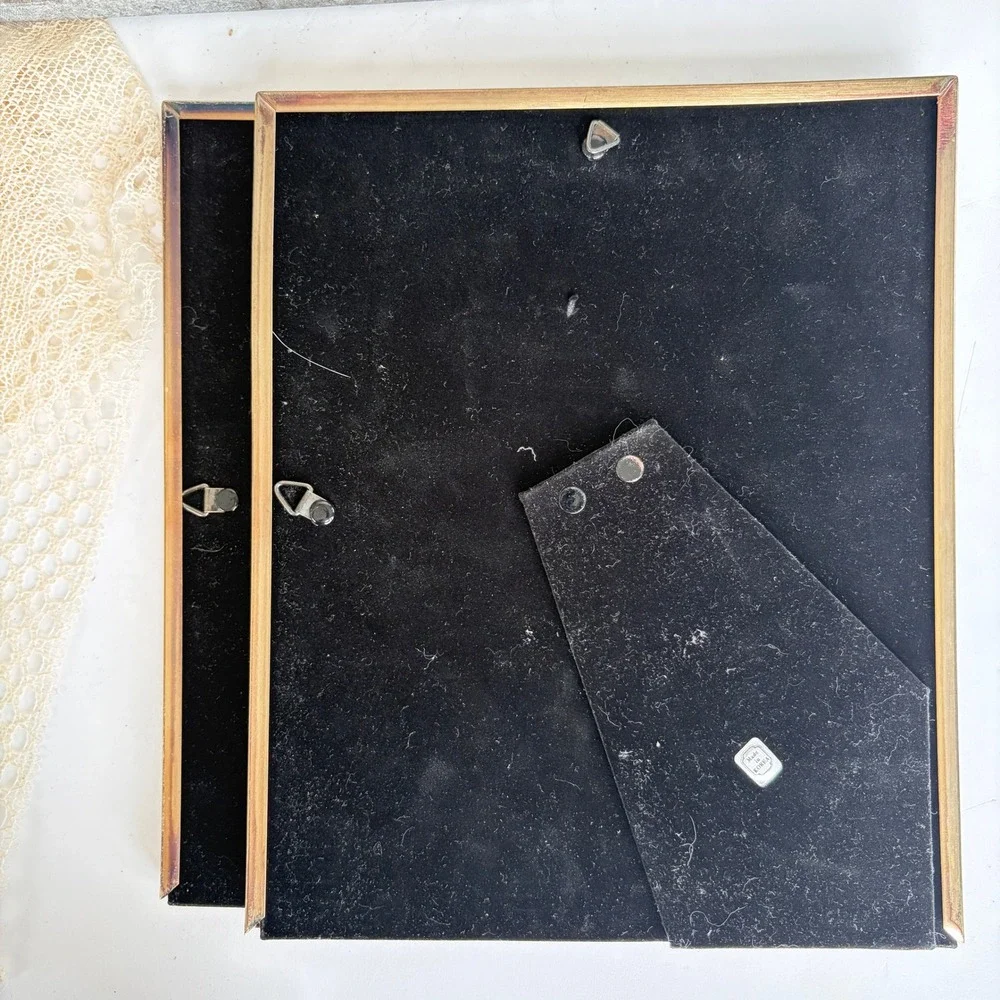 Vintage Gold Metal 8x10 Picture Frames Set of 2 Embossed Scroll Made in Korea